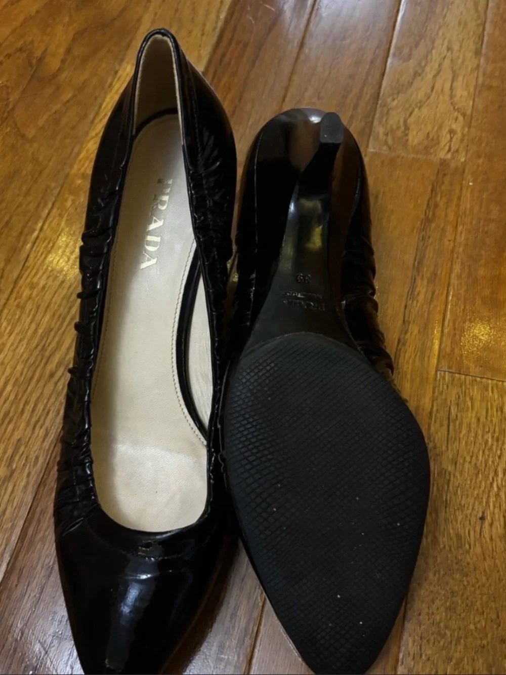 Prada Vernice Soft Elasticated Pumps